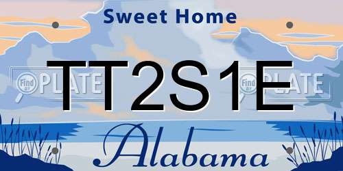 TT2S1E Alabama License Plate