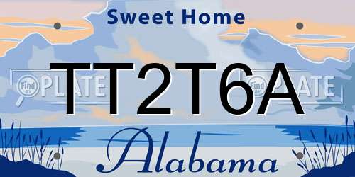 TT2T6A Alabama License Plate