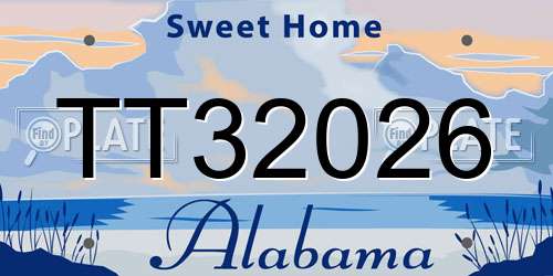 TT32026 Alabama License Plate