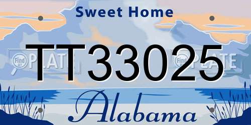 TT33025 Alabama License Plate