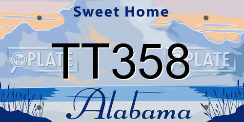 TT358 Alabama License Plate