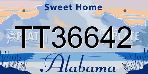 TT36642 Alabama License Plate