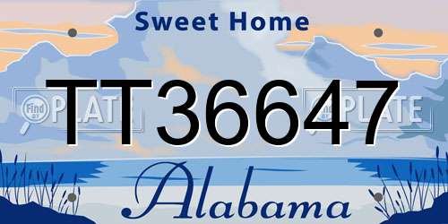 TT36647 Alabama License Plate