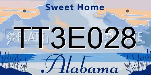 TT3E028 Alabama License Plate
