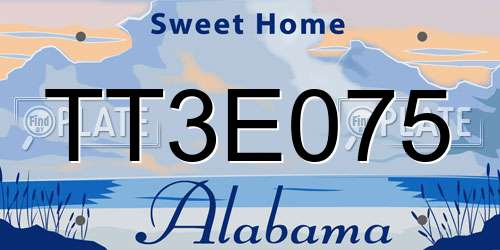 TT3E075 Alabama License Plate