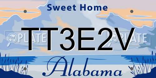 TT3E2V Alabama License Plate
