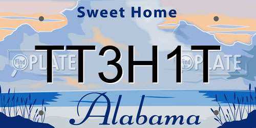 TT3H1T Alabama License Plate
