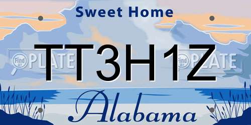TT3H1Z Alabama License Plate