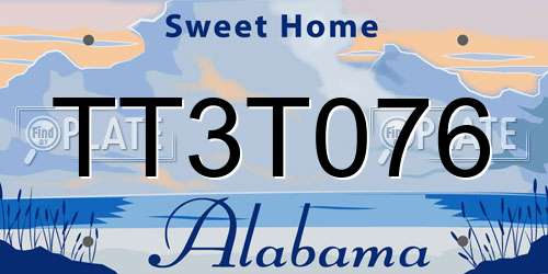 TT3T076 Alabama License Plate