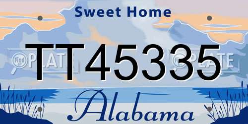 TT45335 Alabama License Plate