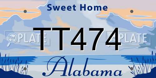 TT474 Alabama License Plate