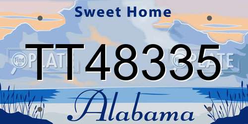 TT48335 Alabama License Plate