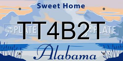 TT4B2T Alabama License Plate