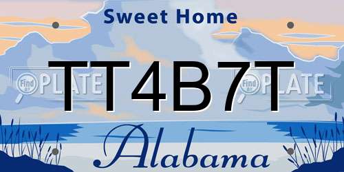 TT4B7T Alabama License Plate