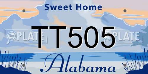 TT505 Alabama License Plate