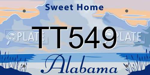 TT549 Alabama License Plate