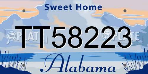 TT58223 Alabama License Plate