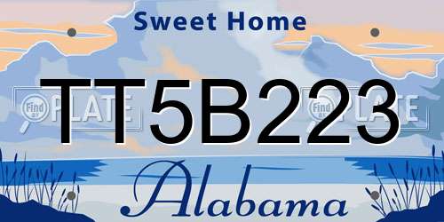TT5B223 Alabama License Plate