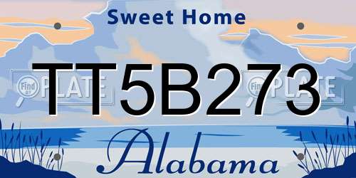 TT5B273 Alabama License Plate
