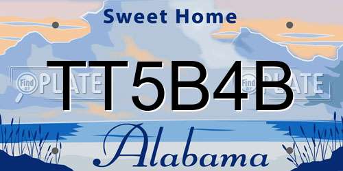 TT5B4B Alabama License Plate