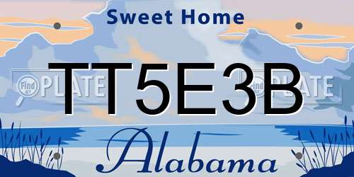 TT5E3B Alabama License Plate