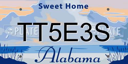 TT5E3S Alabama License Plate