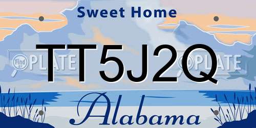 TT5J2Q Alabama License Plate