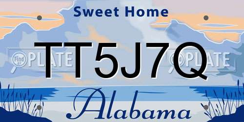 TT5J7Q Alabama License Plate