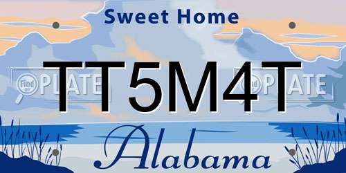 TT5M4T Alabama License Plate