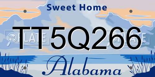 TT5Q266 Alabama License Plate