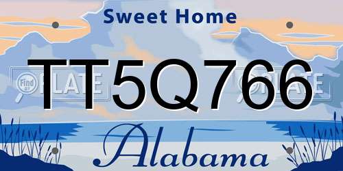 TT5Q766 Alabama License Plate