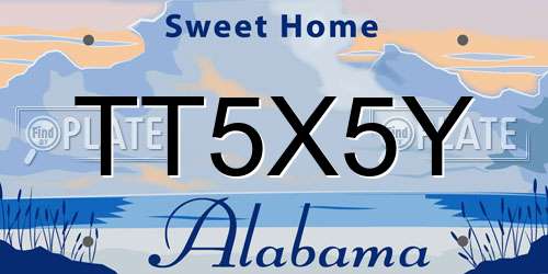 TT5X5Y Alabama License Plate