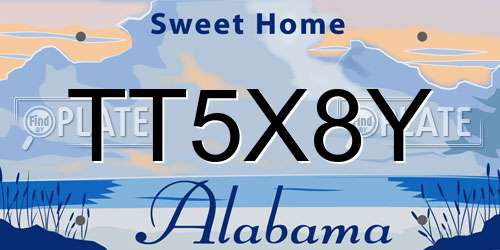 TT5X8Y Alabama License Plate