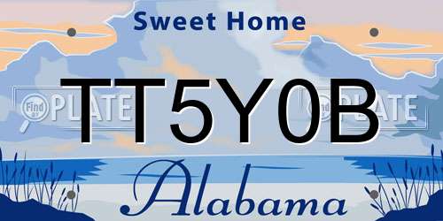 TT5Y0B Alabama License Plate