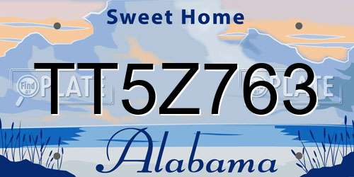 TT5Z763 Alabama License Plate