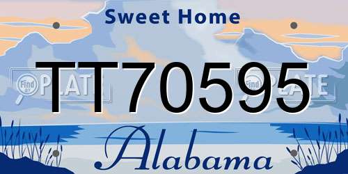 TT70595 Alabama License Plate