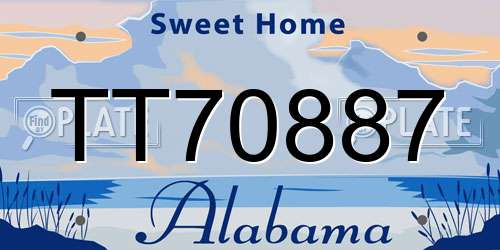 TT70887 Alabama License Plate