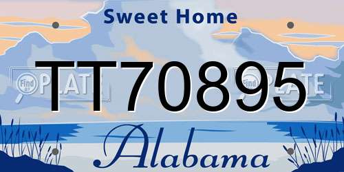 TT70895 Alabama License Plate