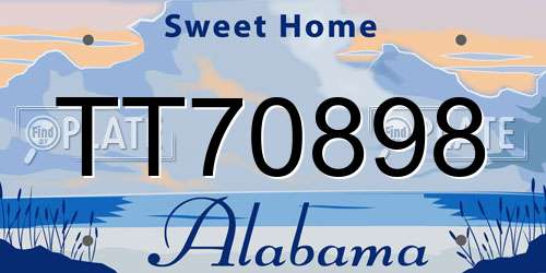 TT70898 Alabama License Plate