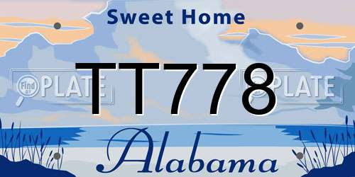 TT778 Alabama License Plate