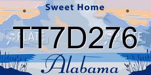 TT7D276 Alabama License Plate