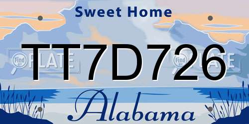 TT7D726 Alabama License Plate
