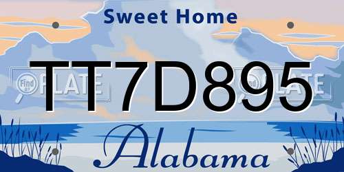 TT7D895 Alabama License Plate