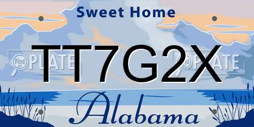 TT7G2X Alabama License Plate