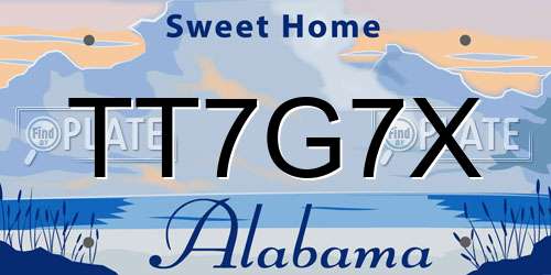 TT7G7X Alabama License Plate