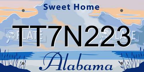 TT7N223 Alabama License Plate