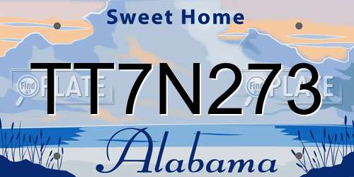 TT7N273 Alabama License Plate