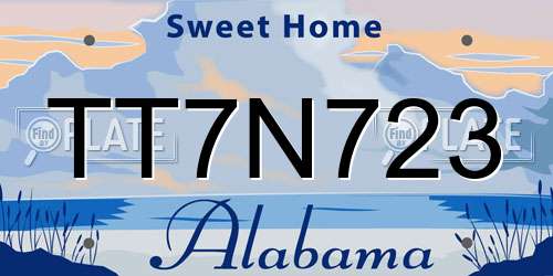 TT7N723 Alabama License Plate