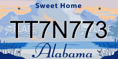 TT7N773 Alabama License Plate