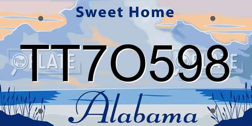 TT7O598 Alabama License Plate
